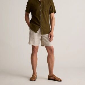 Ted Baker Men’s Chino Linen Cotton Blend Tan Flat Front Shorts 32